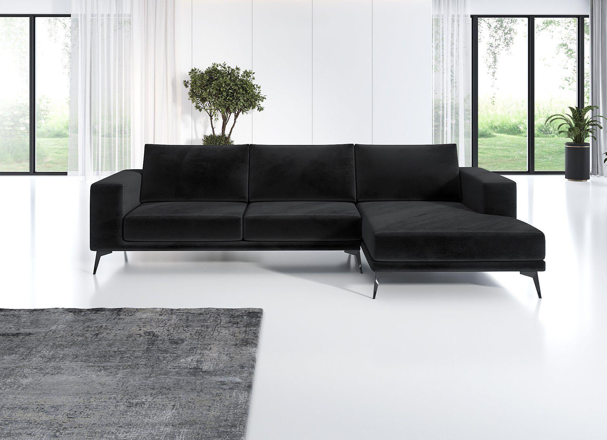 Zorano MöbelLand Ecksofa 20 A&J GmbH Schwarz 2M