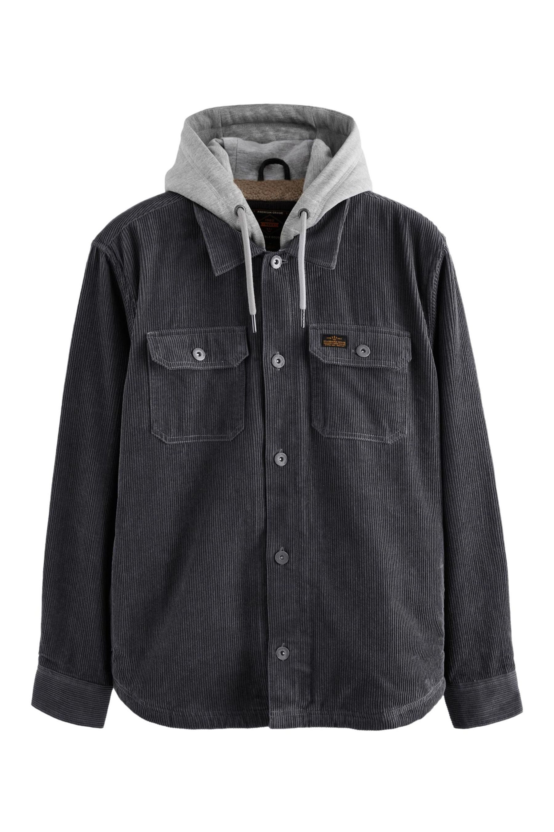 Hemdjacke Hemdjacke aus Cord mit Borgfutter und Kapuze