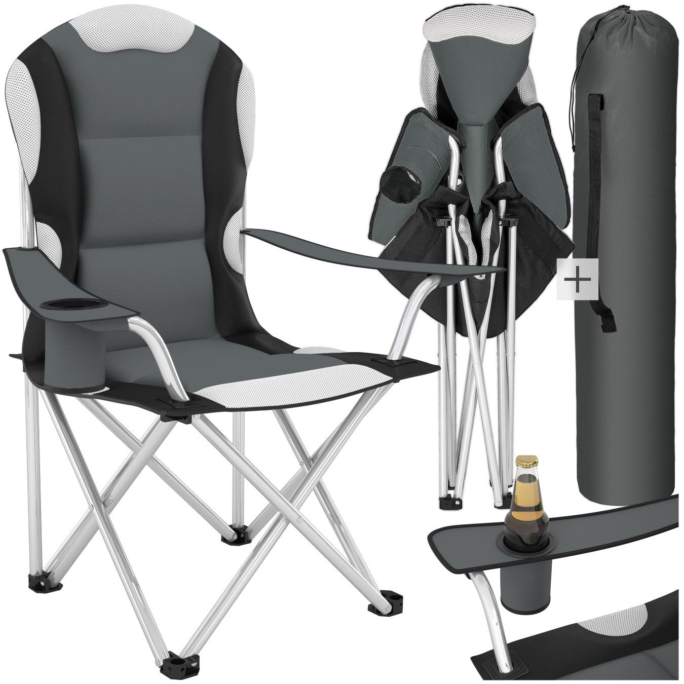 tectake Campingstuhl Klappstuhl mit Polsterung (Set, günstig online kaufen