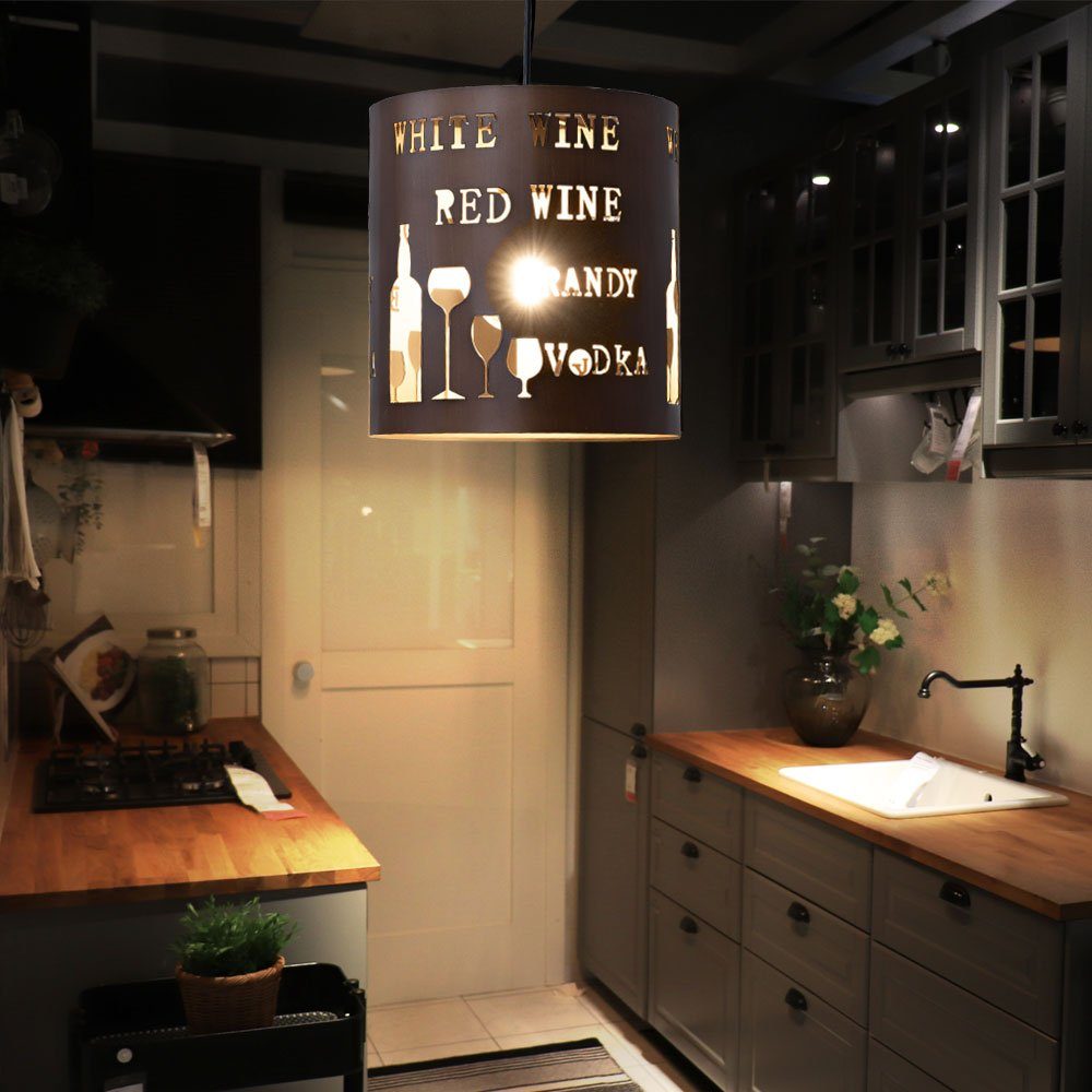 WOFI Küchen Pendel nicht Strahler inklusive, Leuchtmittel Hänge Ess Lampe Design Zimmer Deckenleuchte, Leuchte Decken
