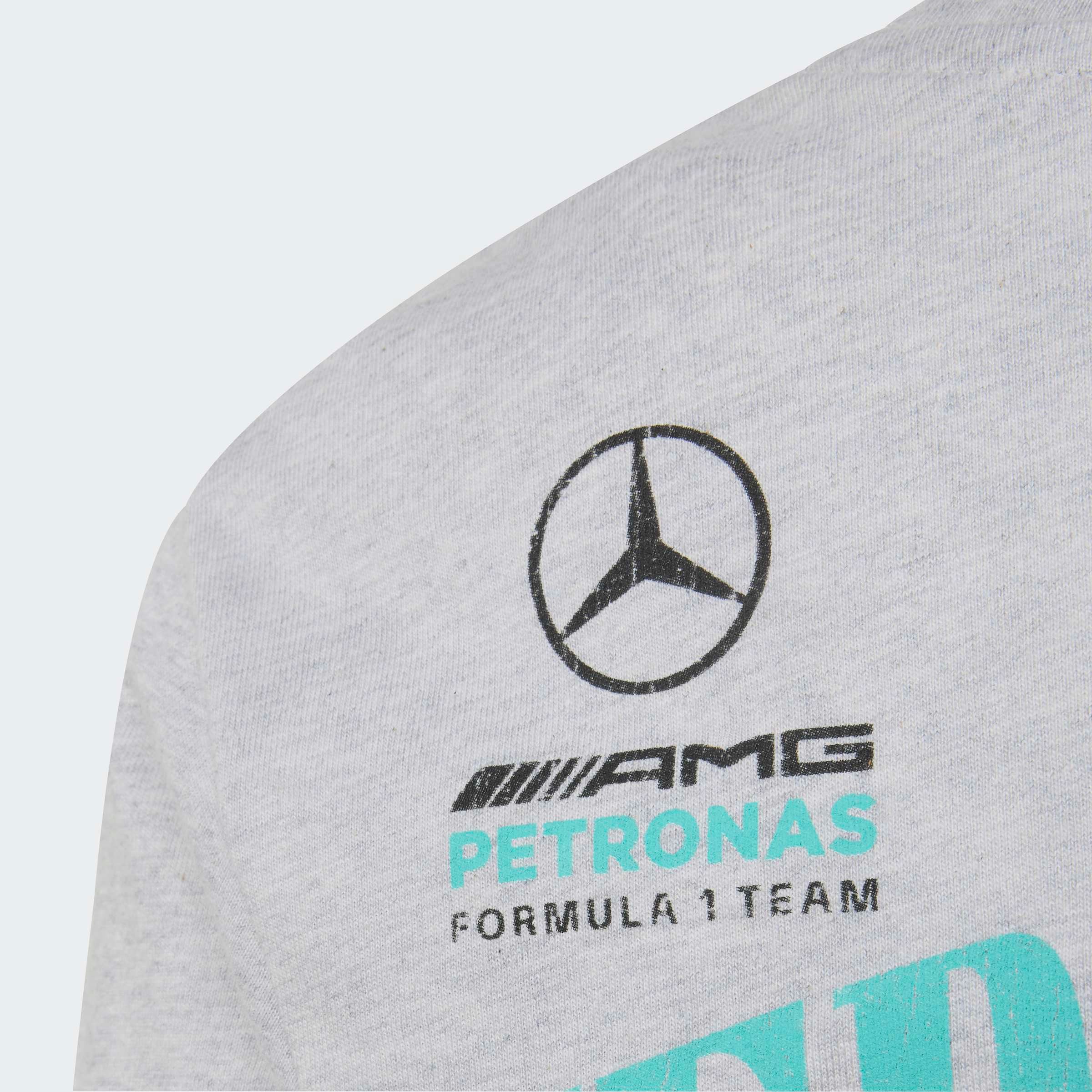 adidas Performance T-Shirt MERCEDES-AMG PETRONAS FORMULA 1 TEAM GRAFIK 01 für Kinder, mit Rundhalsausschnitt, in normaler Länge, ohne Verschluss – Bild 4 von 5