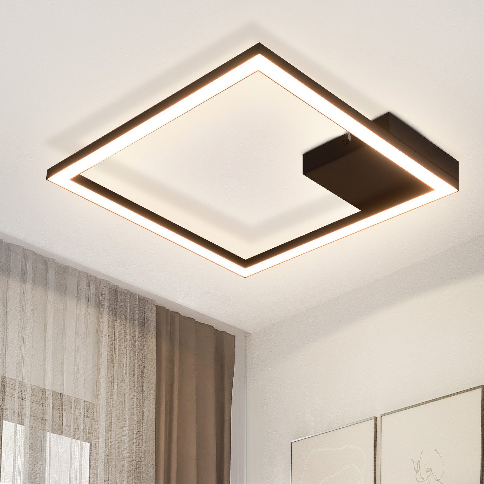 Nettlife LED Deckenleuchte Deckenleuchte Eckig Modern 3000K Warmweiß, LED f günstig online kaufen