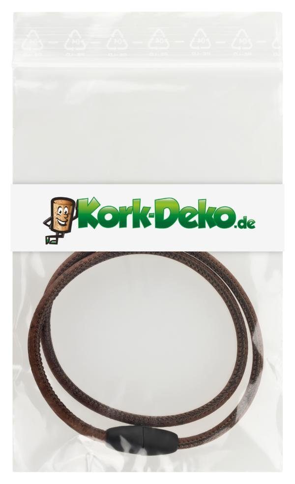 Kork-Deko.de Wickelarmband Wickelarmband aus braunem Korkstoff mit Magnetverschluss