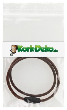 Kork-Deko.de Wickelarmband aus braunem Korkstoff mit Magnetverschluss