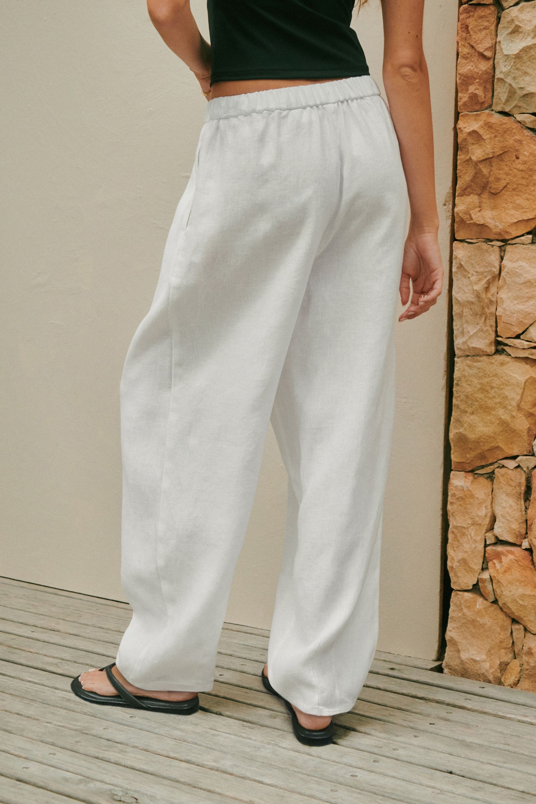 Next Leinenhose N. Premium Hose mit Barrel-Bein aus 100 % Leinen (1-tlg)