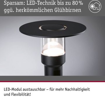 Paulmann LED Gartenleuchte Sienna 230V Pollerleuchte, LED fest integriert, Warmweiß, seewasserresistent, mit PIR-Sensor