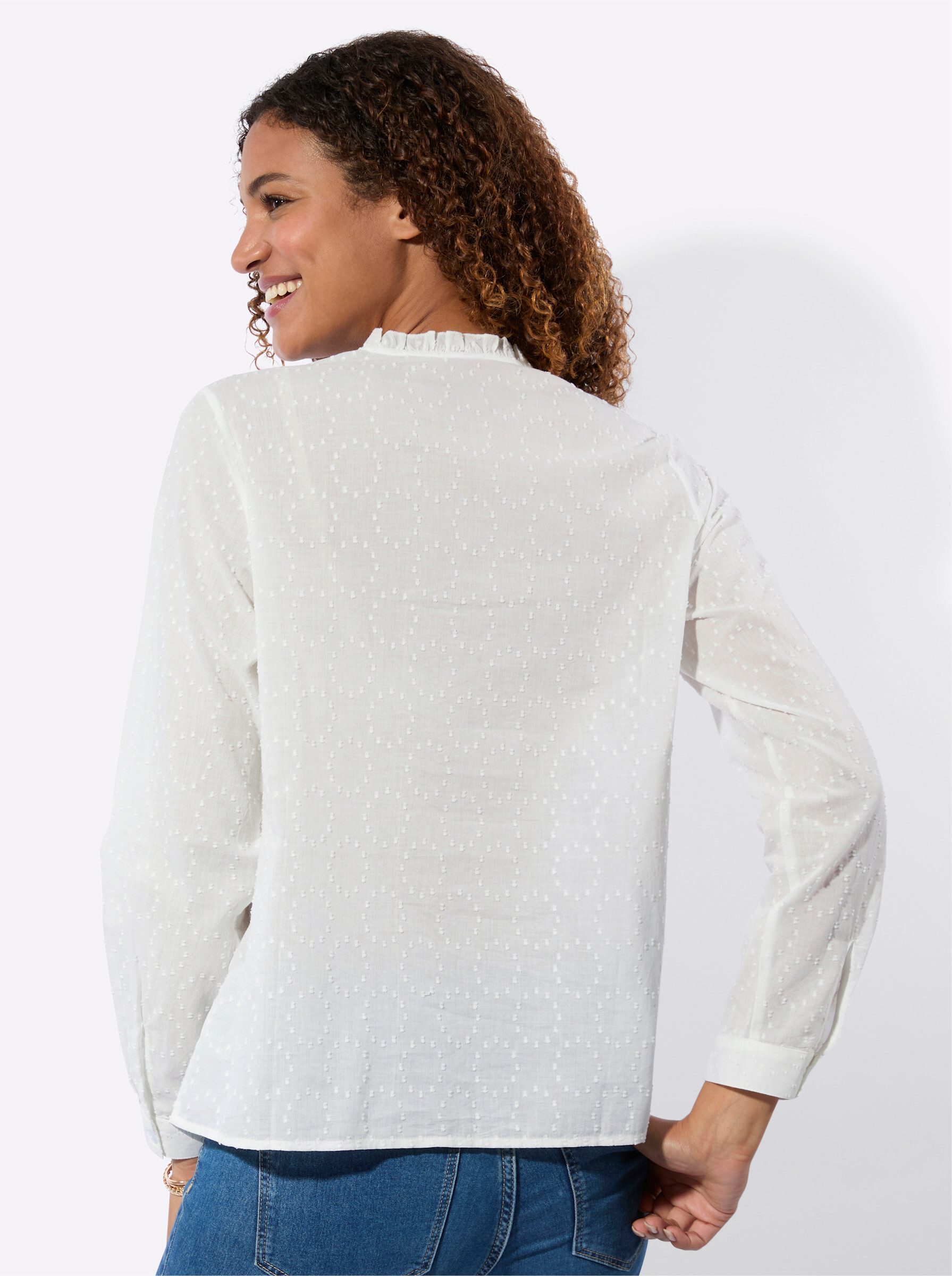 Witt Klassische Bluse Spitzen-Bluse Langarm
