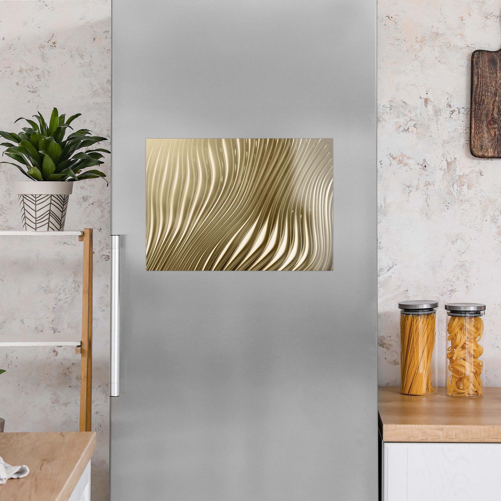 DEQORI Magnetfolie 'Goldenes Rillendesign', beschreibbar universal Magnetmatte magnetisch Folie Planer Kalender
