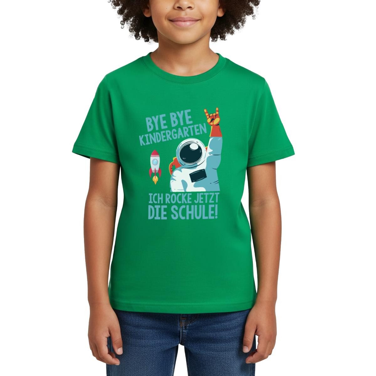 T-Shirt Bye Bye Kindergarten Astronaut Einschulung Kinder T-Shirt