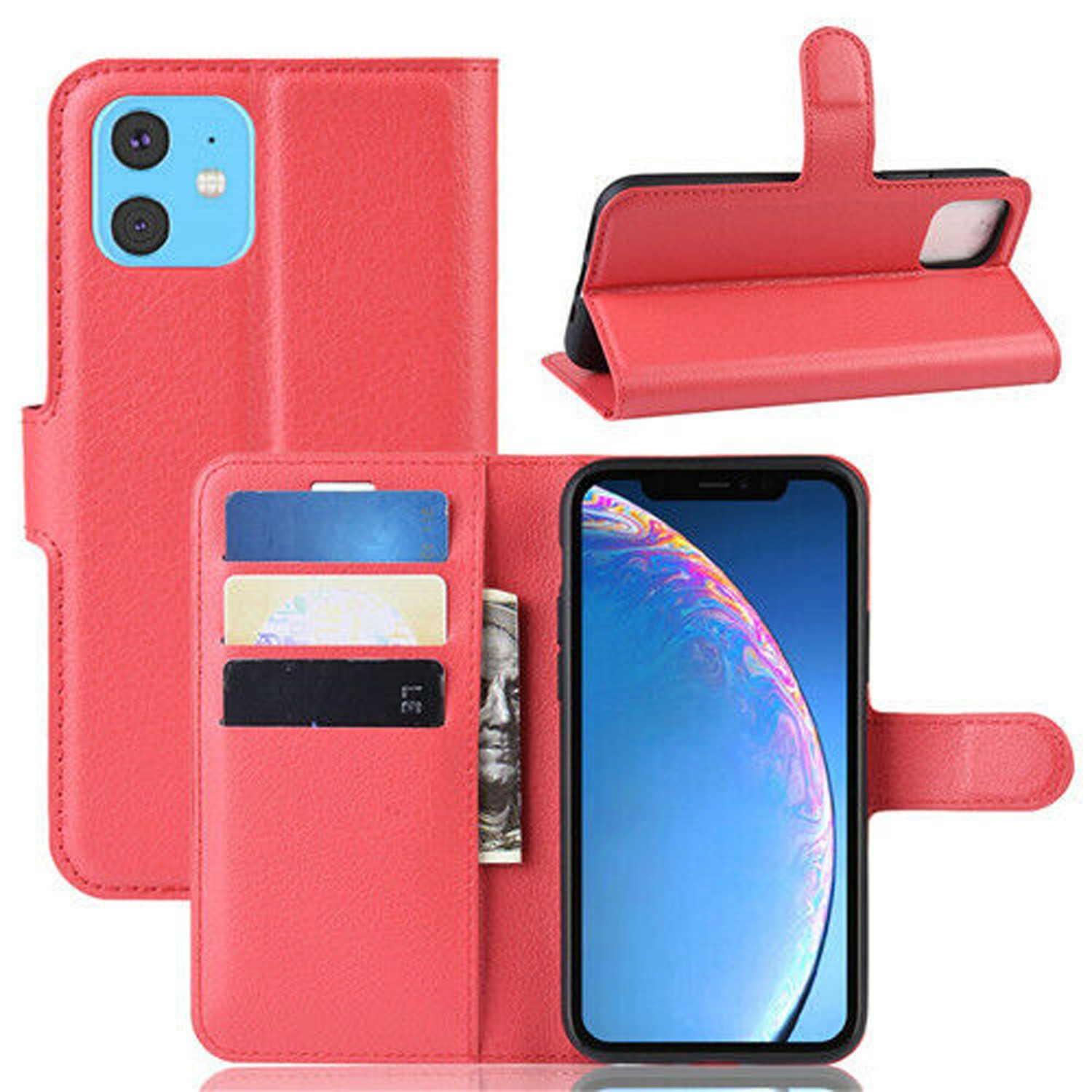 betterfon Handyhülle Handytasche für Apple iPhone 11 Buchhülle, Wallet Case mit Kartenfächern Magnetverschluss und weicher Innenhülle