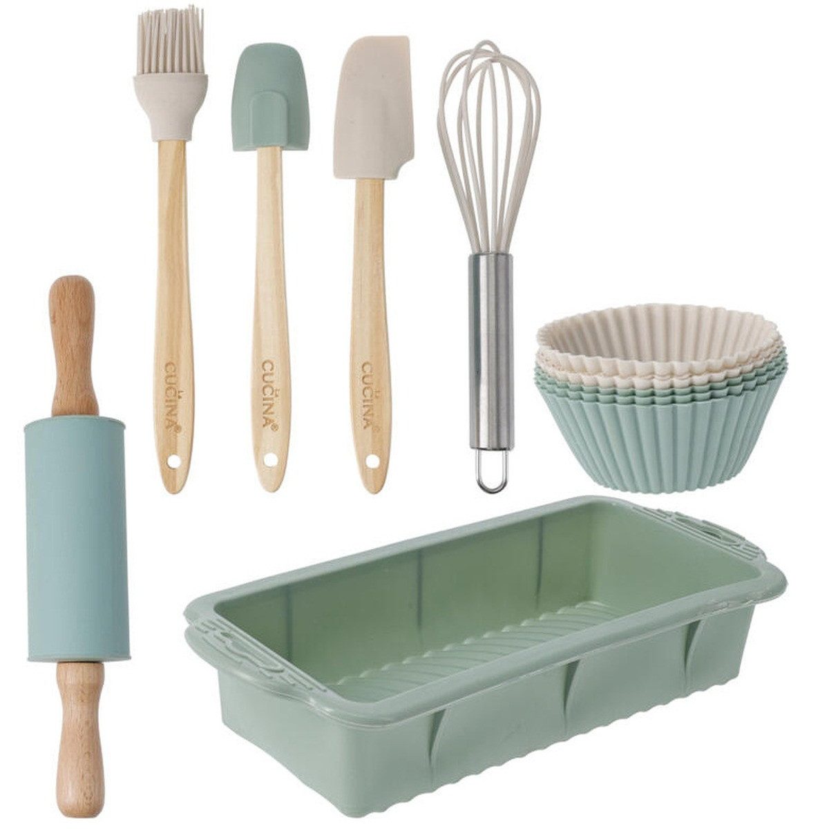 La Cucina Silikonform Backset mit 12 Teilen mit Silikonformen, Form 20 x 10 x 4 cm