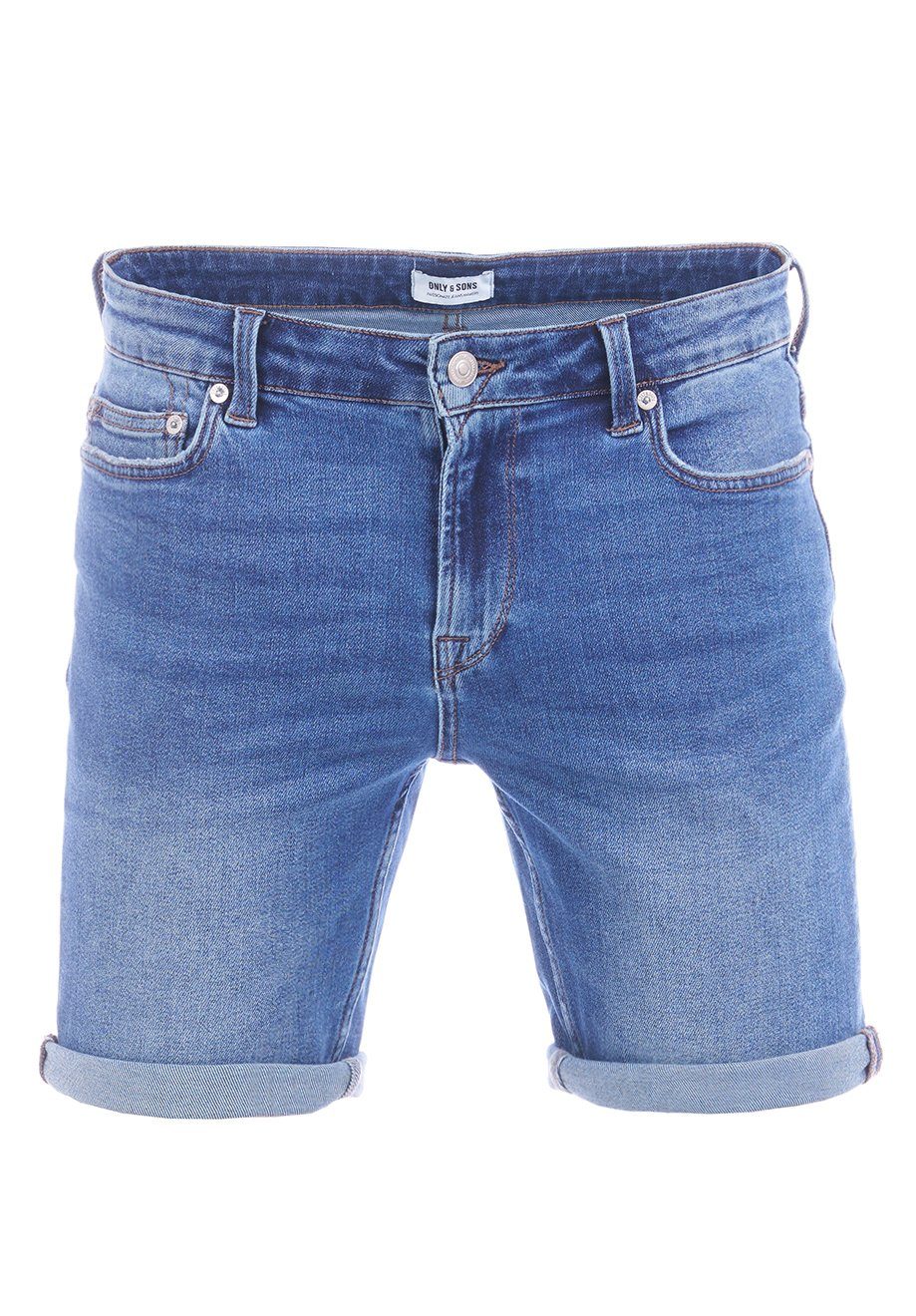 ONLY Pack 2er & Herren Blue Medium Bermudashorts ONSPLY / Jeansshorts Stretch Fit Shorts SONS Light mit (22029141) Regular Blue
