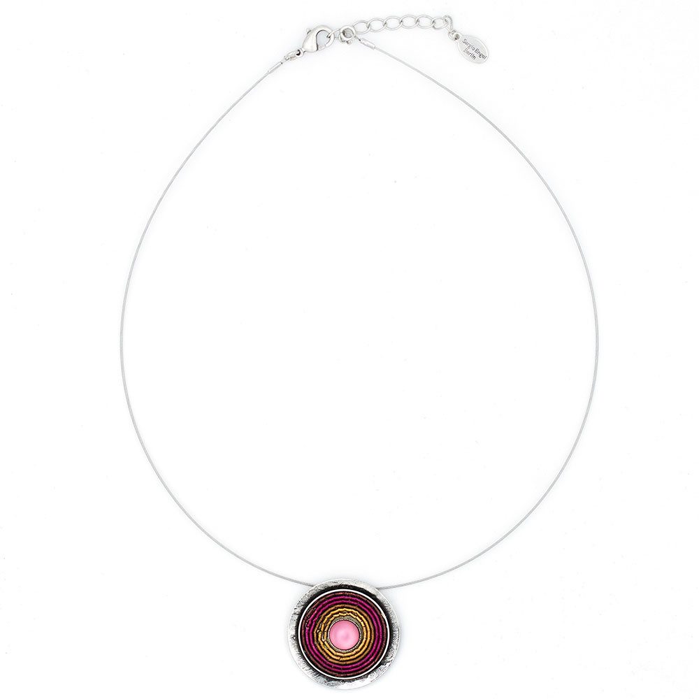 Sergio Engel Collier India antik Kette 02 mit farbenfrohem medaillonartigem Anhänger (Set, 2-tlg., inkl. Schmuckanhänger)