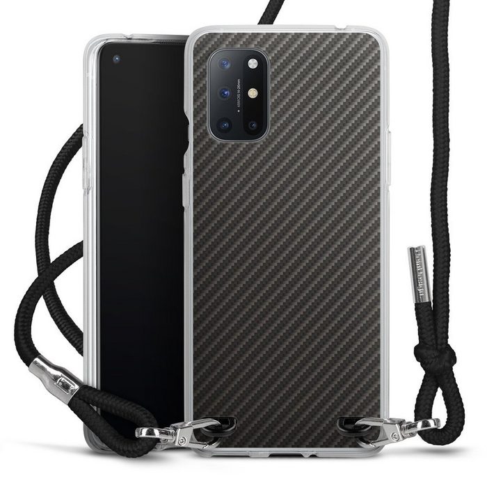 DeinDesign Handyhülle Metallic Look Muster Carbon Carbon OnePlus 8T Handykette Hülle mit Band Case zum Umhängen Cover mit Kette