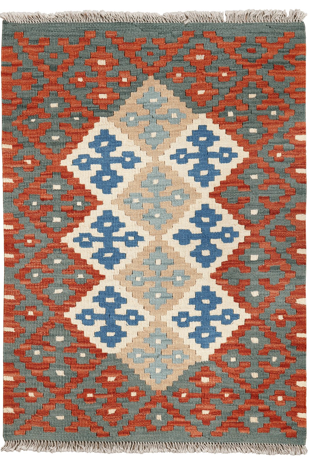 Looma Teppich Kelim Gashgai 123x87cm, rechteckig, Höhe: 5 mm, Gashgai, Schurwolle, Unikat