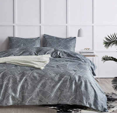 Bettwäsche Bettwäsche-Sets,100% Atmungsaktive Angenehme Baumwolle, Mutoy, Bettwäsche Warm mit Reißverschluss und Kissenbezüge 80x80 cm