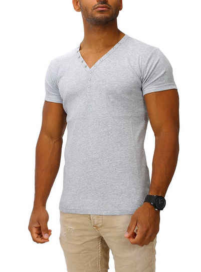 Joe Franks T-Shirt SMALL BUTTON in stylischem Slim Fit, Kurzarm Druckknopf