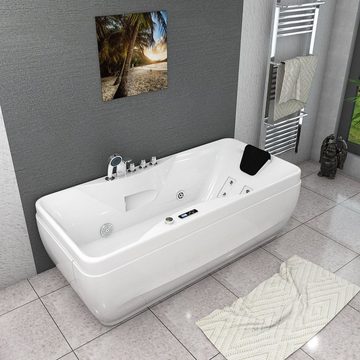 AcquaVapore Whirlpool-Badewanne Whirlpool Pool Badewanne Wanne W49-TH-PR 170x80cm mit Farblichtherapie