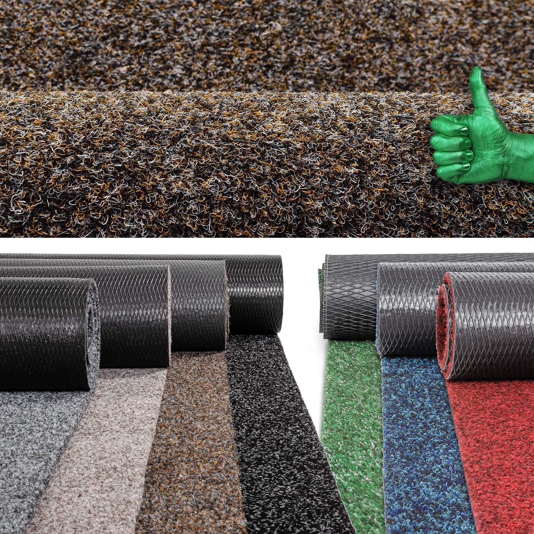 ANRO Läufer Teppichläufer POET Sauberlaufmatte Fußmatte Teppich Läufer, eckig, Höhe: 5 mm, Bodenläufer 100x80cm Meliert Braun Breite 80cm – Bild 4 von 5