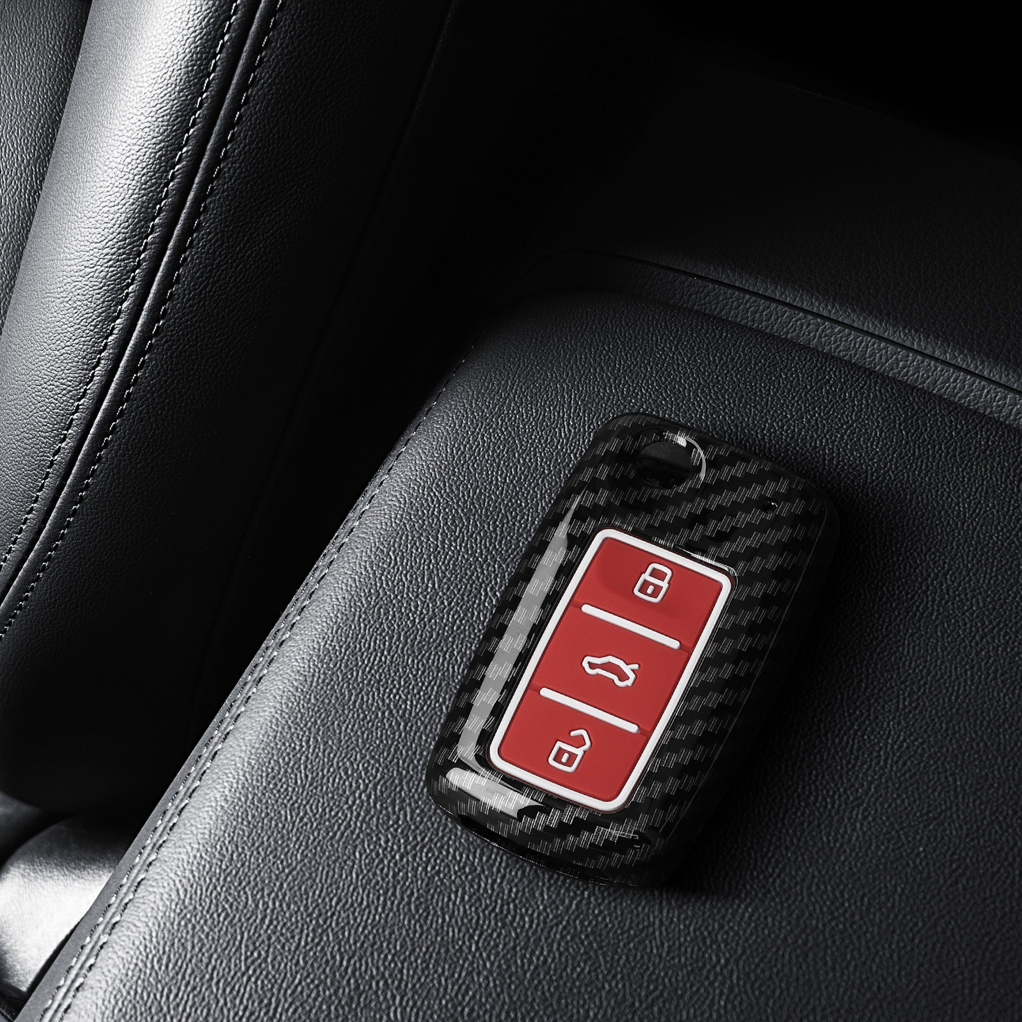 Schlüsseltasche für Hülle Rot Cover VW Autoschlüssel Case kwmobile Skoda Schlüsselhülle Seat, - Hardcover Schutzhülle