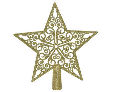 Decoris season decorations Christbaumspitze, Christbaumspitze Stern 21cm Kunststoff Gold