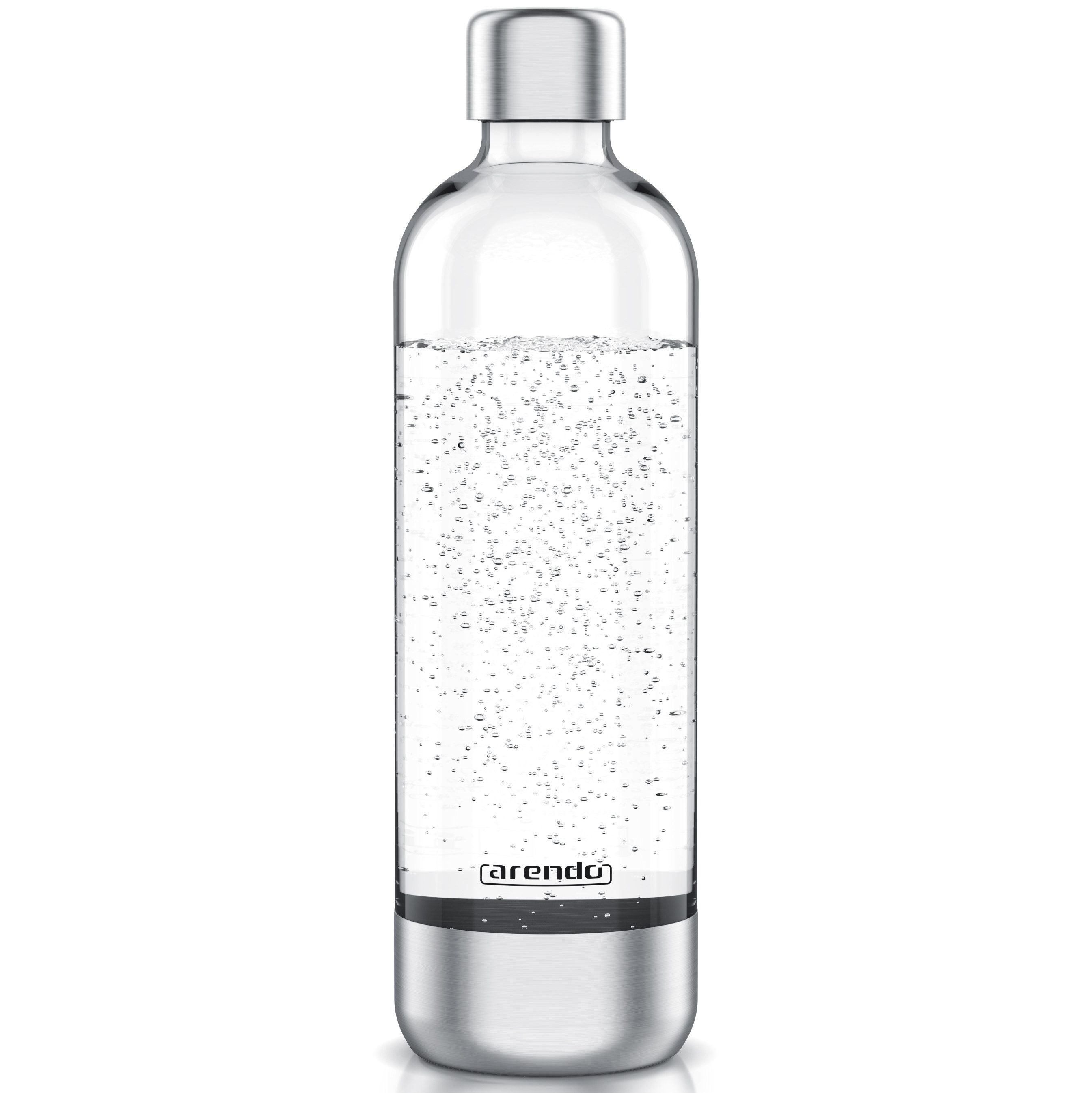 Arendo Wassersprudler Flasche Ersatzflasche für Arendo Wassersprudler, 1 L, max. 900 ml zum Sprudeln, (1-tlg), Edelstahl + PET, Kunststoff Sprudel Flasche mit 1000 ml Füllmenge