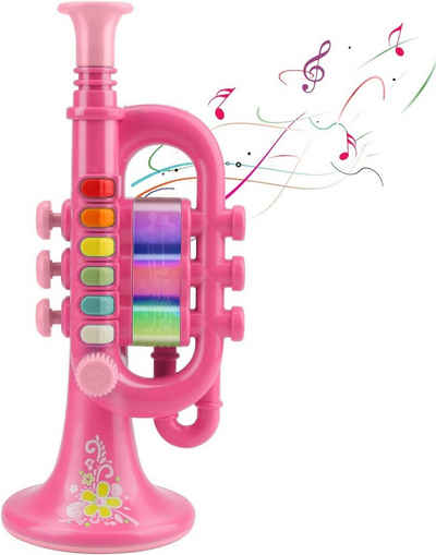 DTC GmbH Spielzeug-Musikinstrument Beleuchtete Lektion Trompete spielen-Rosa, (Lasst uns zusammen ein Lied spielen)