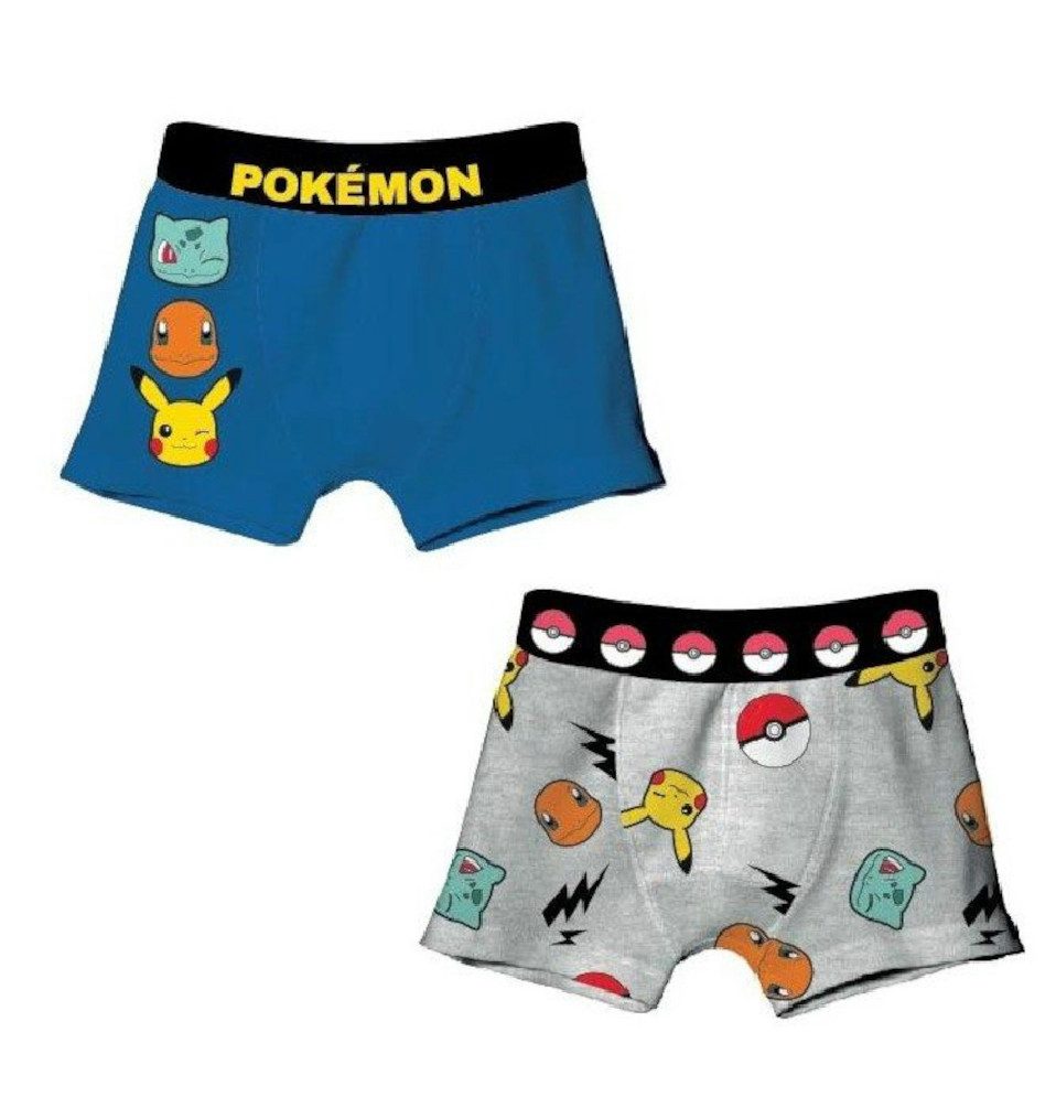 POKÉMON Boxershorts Pikachu 2er Pack Boxershorts Unterwäsche Jungen Wäsche Unterhosen (2-St)