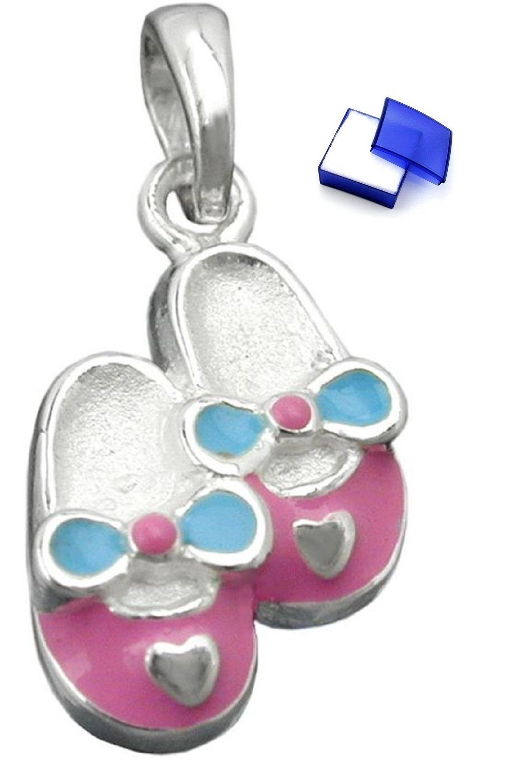 Kettenanhänger 1 8 13 Kettenanhänger Kinder lackiert Silberschmuck mm inklusive Anhänger x hellblau für rosa 925 Kinder Silber Schmuckbox, Kinderschuhe Paar unbespielt