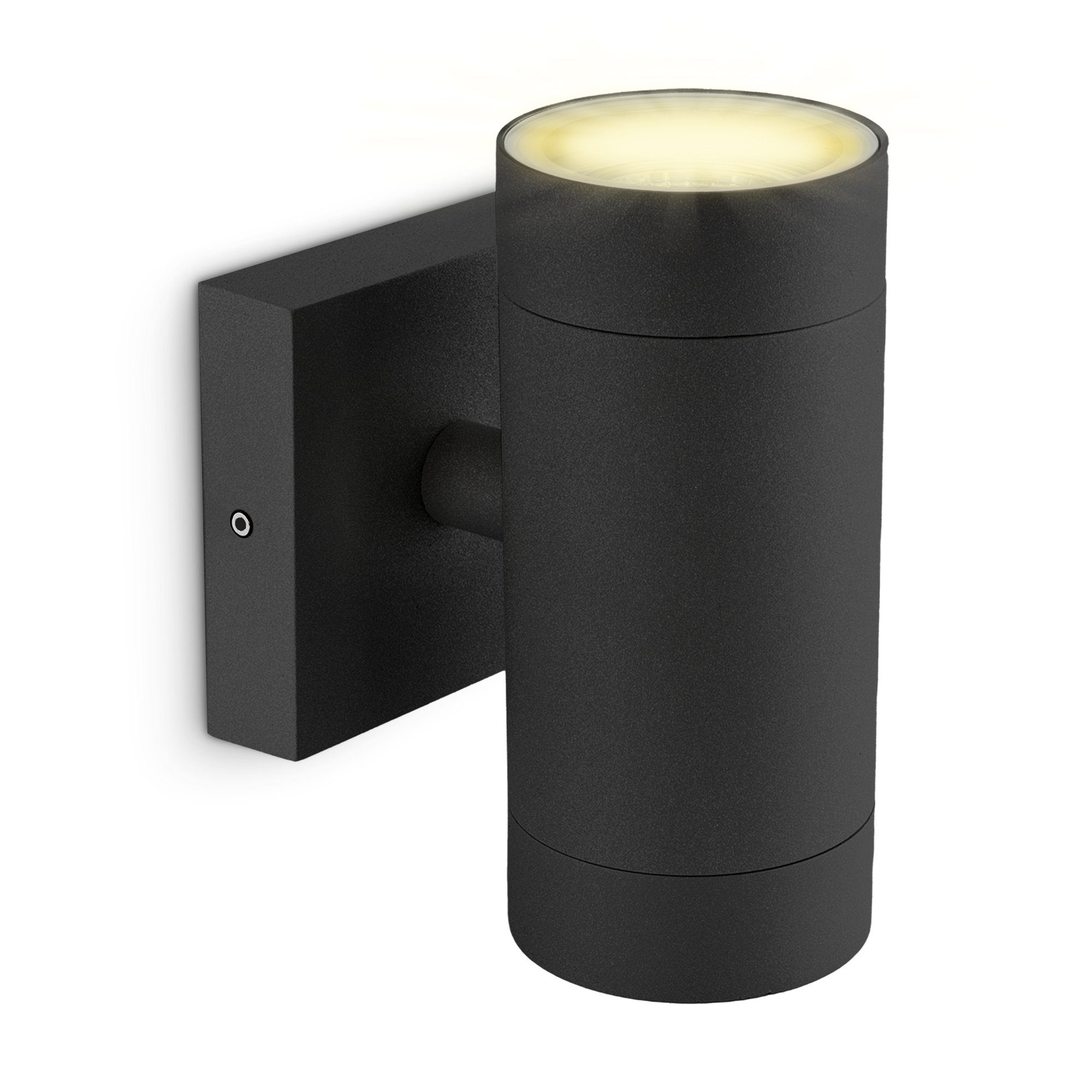 SSC-LUXon LED Außen-Wandleuchte ESMO Wandleuchte Up Down fuer Aussen IP54 mit 2x LED GU10 3W warmweiss, Extra Warmweiß