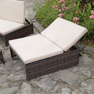 Melko Gartenlounge-Set Gartenset Lounge aus Polyrattan ver. Farben Sitzgruppe 2 Sessel Tisch, (Stück), Wasserabweisend