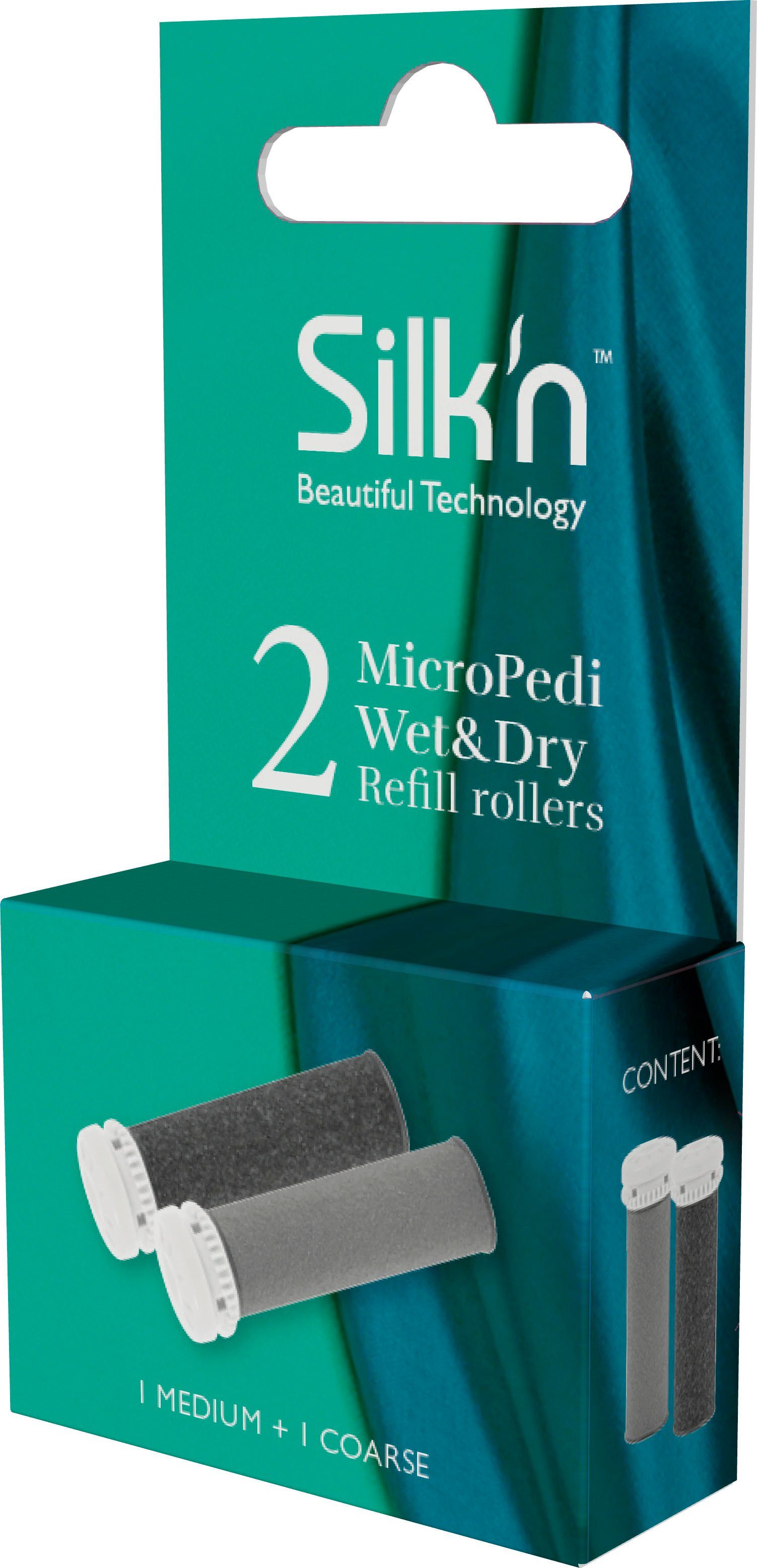 Silk'n Dry MicroPedi, Set, & 8-St., Wet Ersatzrolle Hornhautentferner
