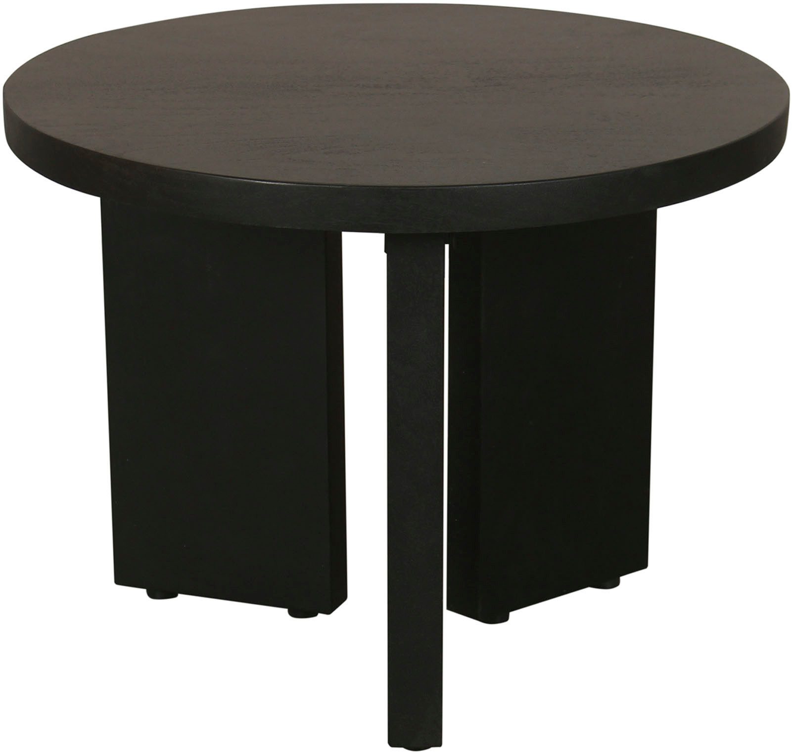 byLIVING Couchtisch Round (1-St), aus 2,5cm starkem Massivholz schwarz, einzeln oder im Set stellbar