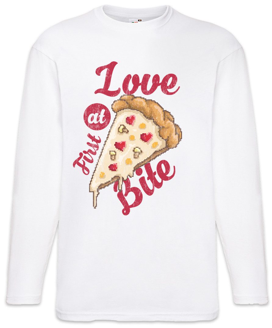 Langarmshirt Love At First Bite Langarm T-Shirt Pizza Pizzabäcker Pizzeria Maker