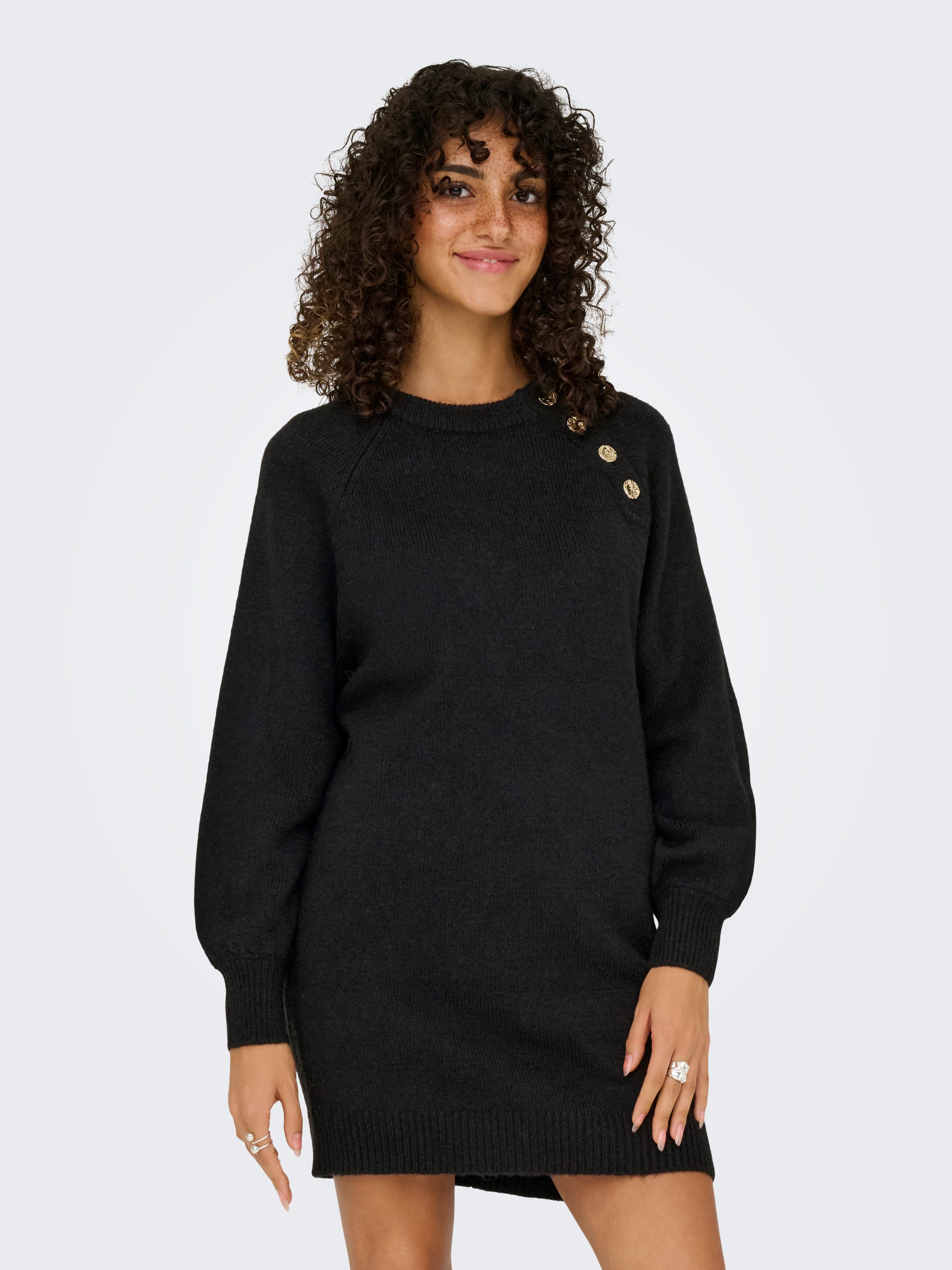 ONLY Strickkleid ONLEMMA LIFE LS BUTTON ONEC DRESS CC KNT mit Zierknöpfen