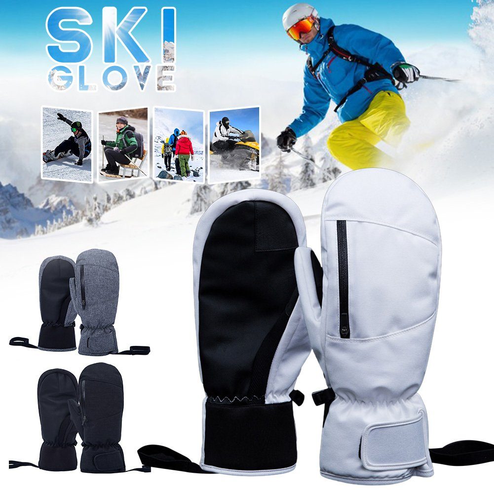 Skihandschuhe grey Zum 5-Finger-Innenhandschuhe Touchscreen-Skihandschuhe, Blusmart Wasserdichte