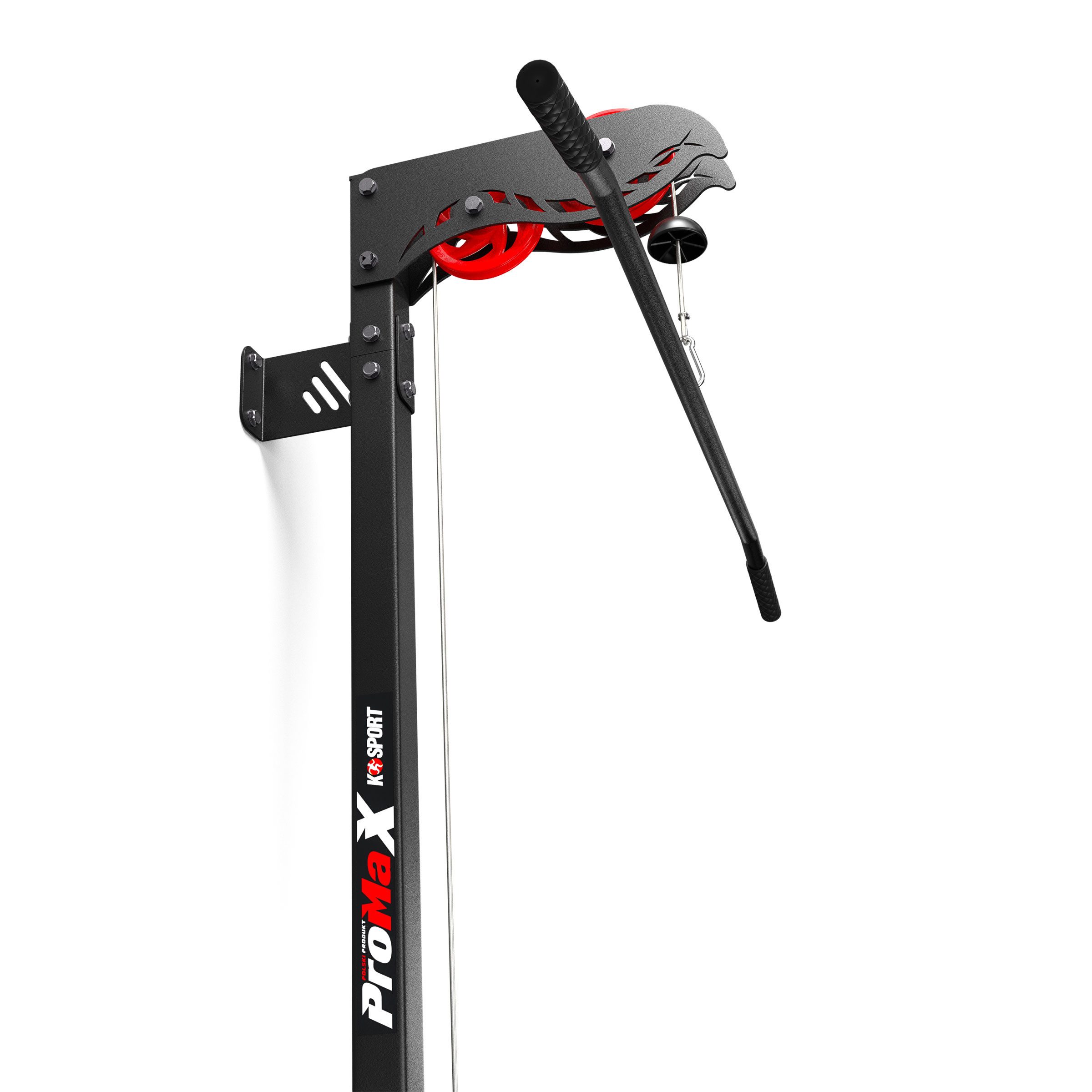 K-SPORT Kraftstation Oberer & unterer Kabelzug zur Wandmontage, (Fitness-Seilzug für effektiven Muskelaufbau, Kabelzugstation zum Trainieren Aller Muskeln), Made in EU!