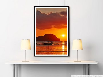 Sinus Art Poster Boote bei Sonnenaufgang Palawan Philippinen 60x90cm Poster