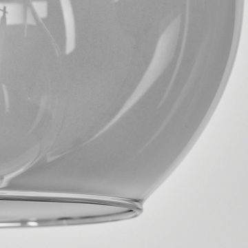 hofstein Hängeleuchte »Balestrino« Hängelampe aus Metall/Glas in Schwarz/Rauchfarben, ohne Leuchtmittel, Pendelleuchte, Schirme aus Echtglas (16, 5cm), Höhe max. 111cm, 3xE27