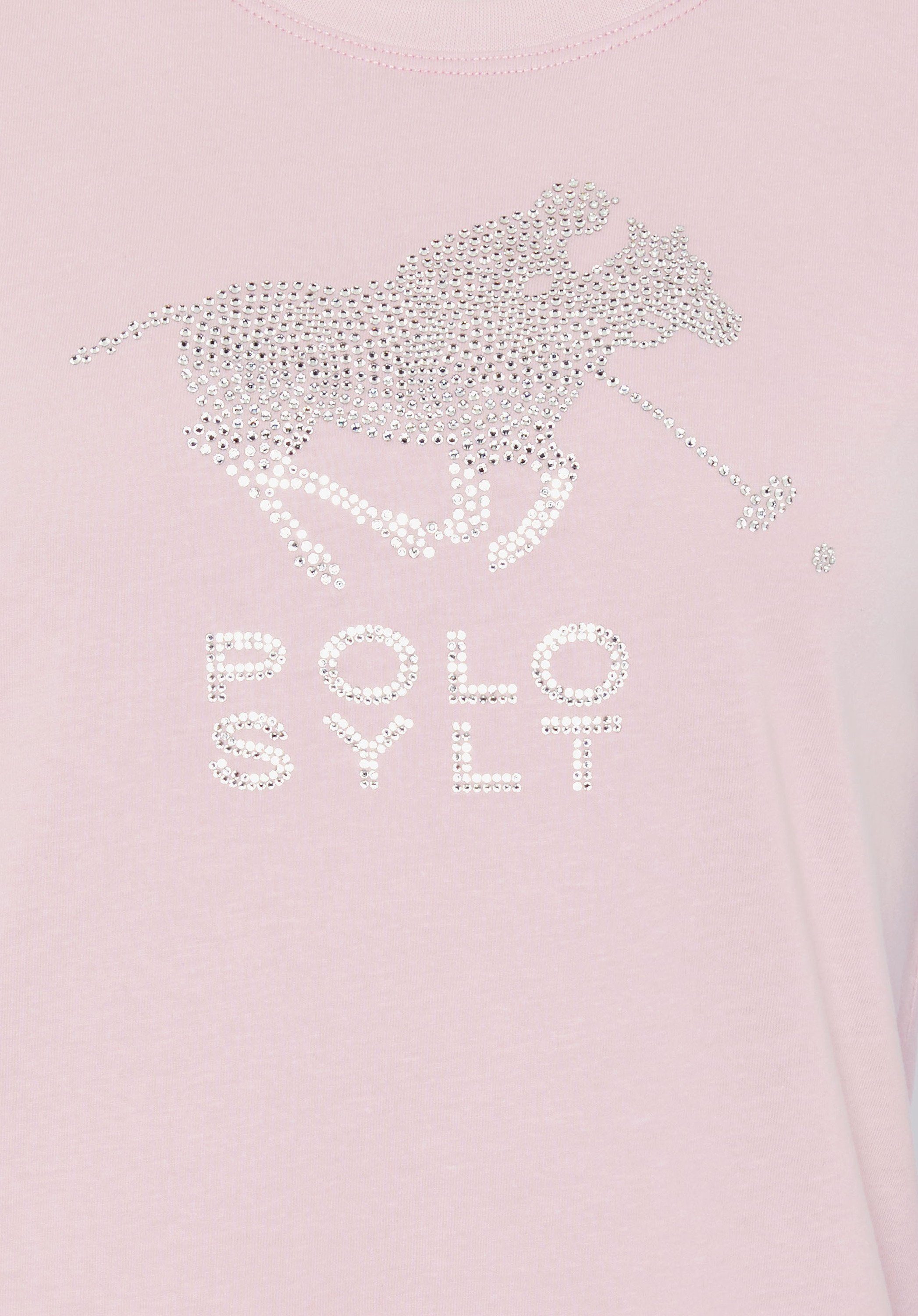 Polo mit Strasssteinen Pink edlen 13-2806 T-Shirt Lady Sylt