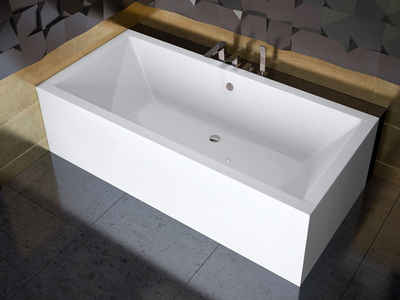 KOLMAN Badewanne Rechteck Quadro 180x80, Acrylschürze Styroporträger, Ablauf VIEGA & Füße GRATIS