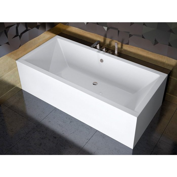 KOLMAN Badewanne Rechtek Quadro 155x70 Acrylschürze Styroporträger Ablauf VIEGA & Füße GRATIS