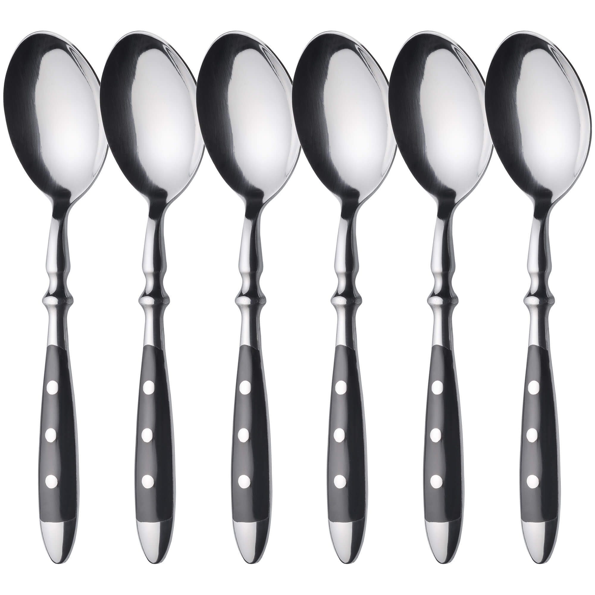 GRÄWE Suppenlöffel GRÄWE Tafellöffel 6 Stück, Serie Nürnberg, SCHWARZ