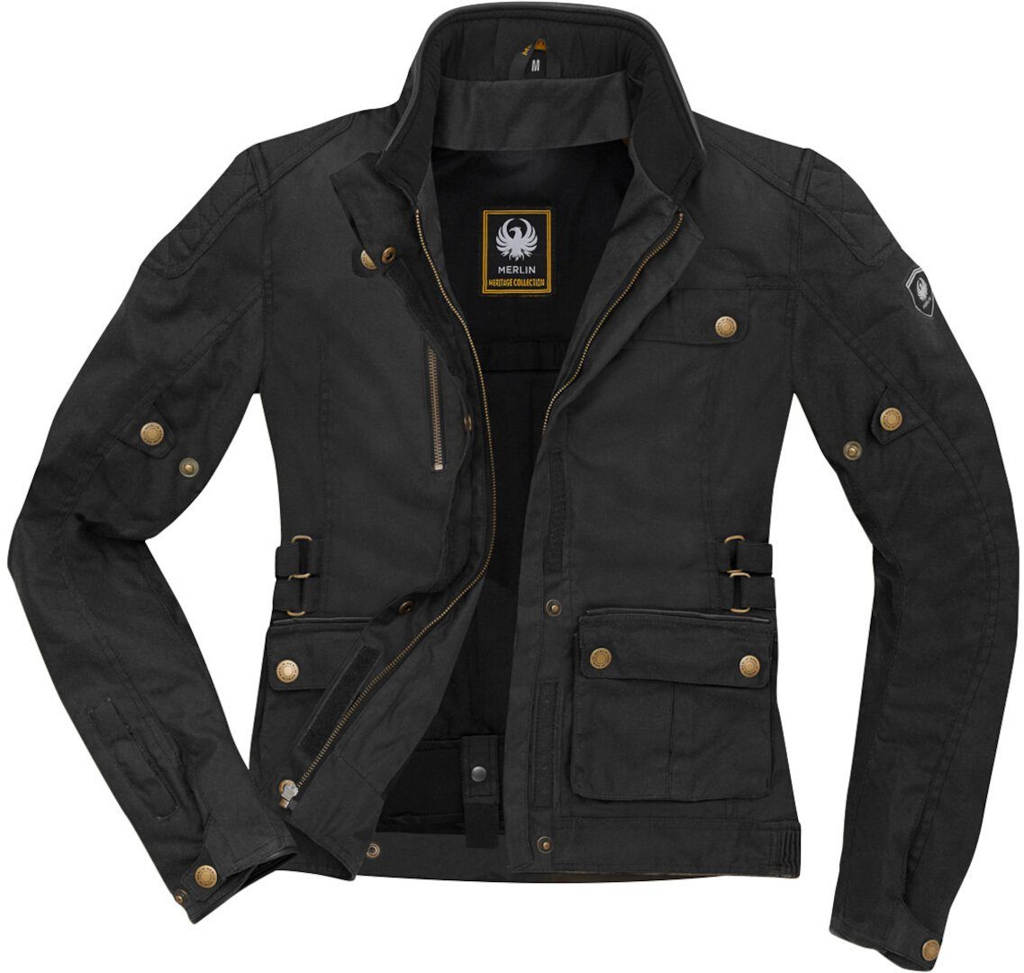 Merlin Motorradjacke Harriet Damen Motorrad Wachsjacke herausnehmbares Innenfutter,wasserdicht