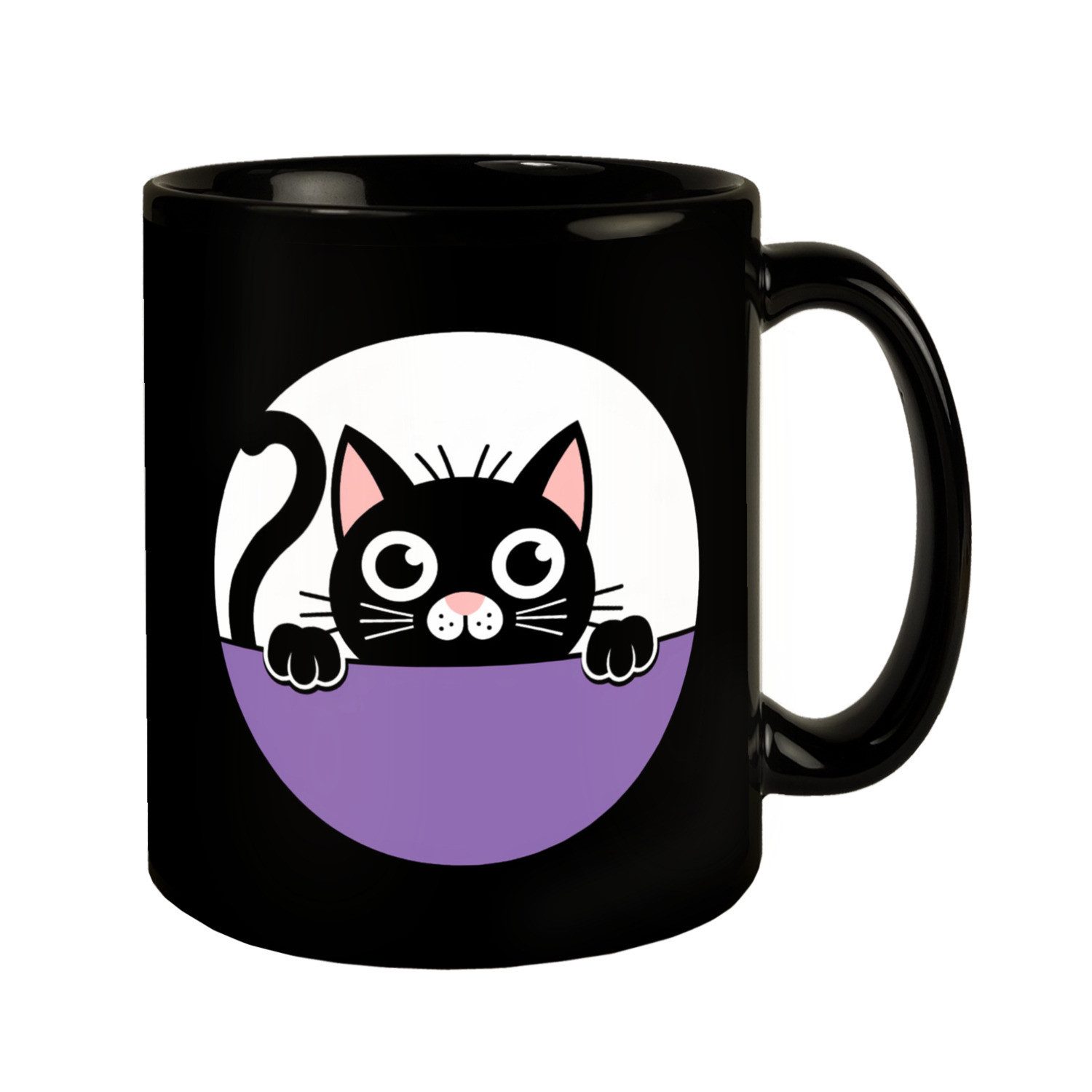 Tasse Schwarze Katze Tasse für Katzenliebhaber
