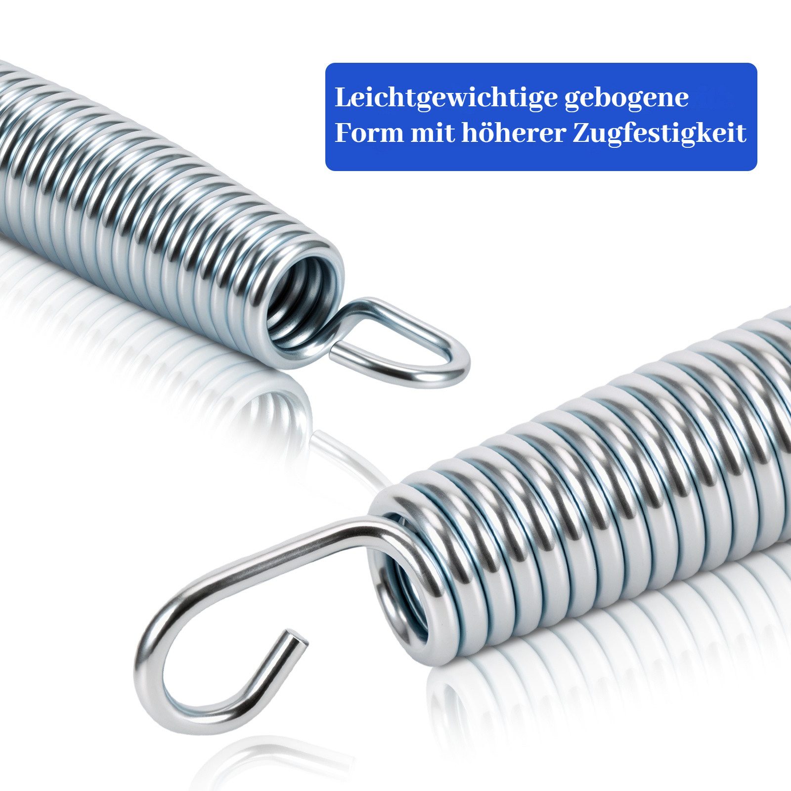BlingBin Trampolinsprungfeder 35 Stück verzinkte Stahl-Ersatzfedern für Trampoline,robustes Federset (35er Set, 35 St., Gesamtlänge 14 cm, Federlänge 9,3 cm Stahldrahtdurchmesser 3,2 mm), Trampolinzubehör für alle gängigen Gartentrampoline zum Springen