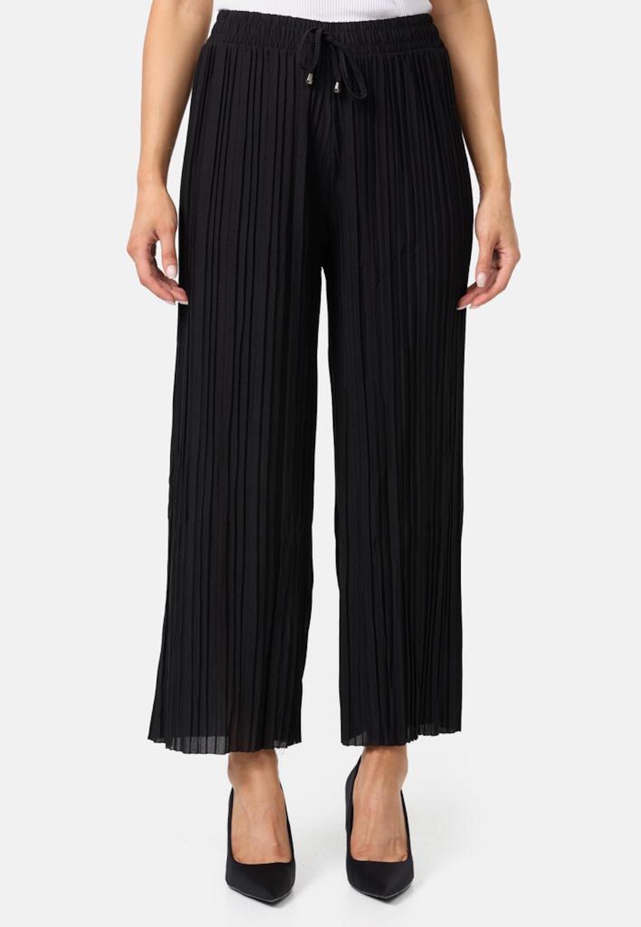 Worldclassca Stoffhose Worldclassca Stoffhose Plissierte Sommer Hose weitem Bein Faltenhose Neue Kollektion - Stilvolle und gemütliche Sommer Mode für Damen