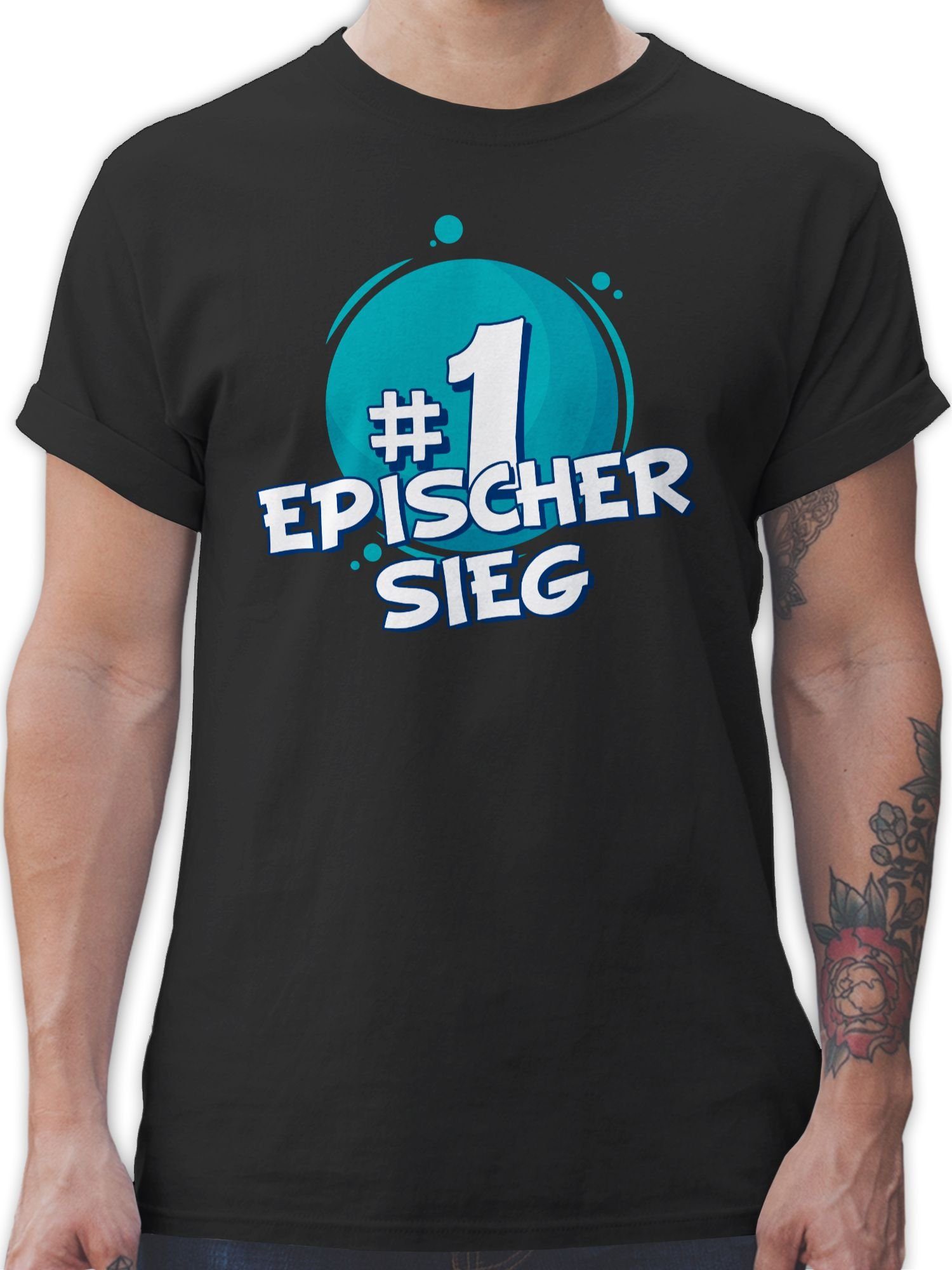 Shirtracer T-Shirt #1 Epischer 02 Sieg Geschenke Nerd Schwarz
