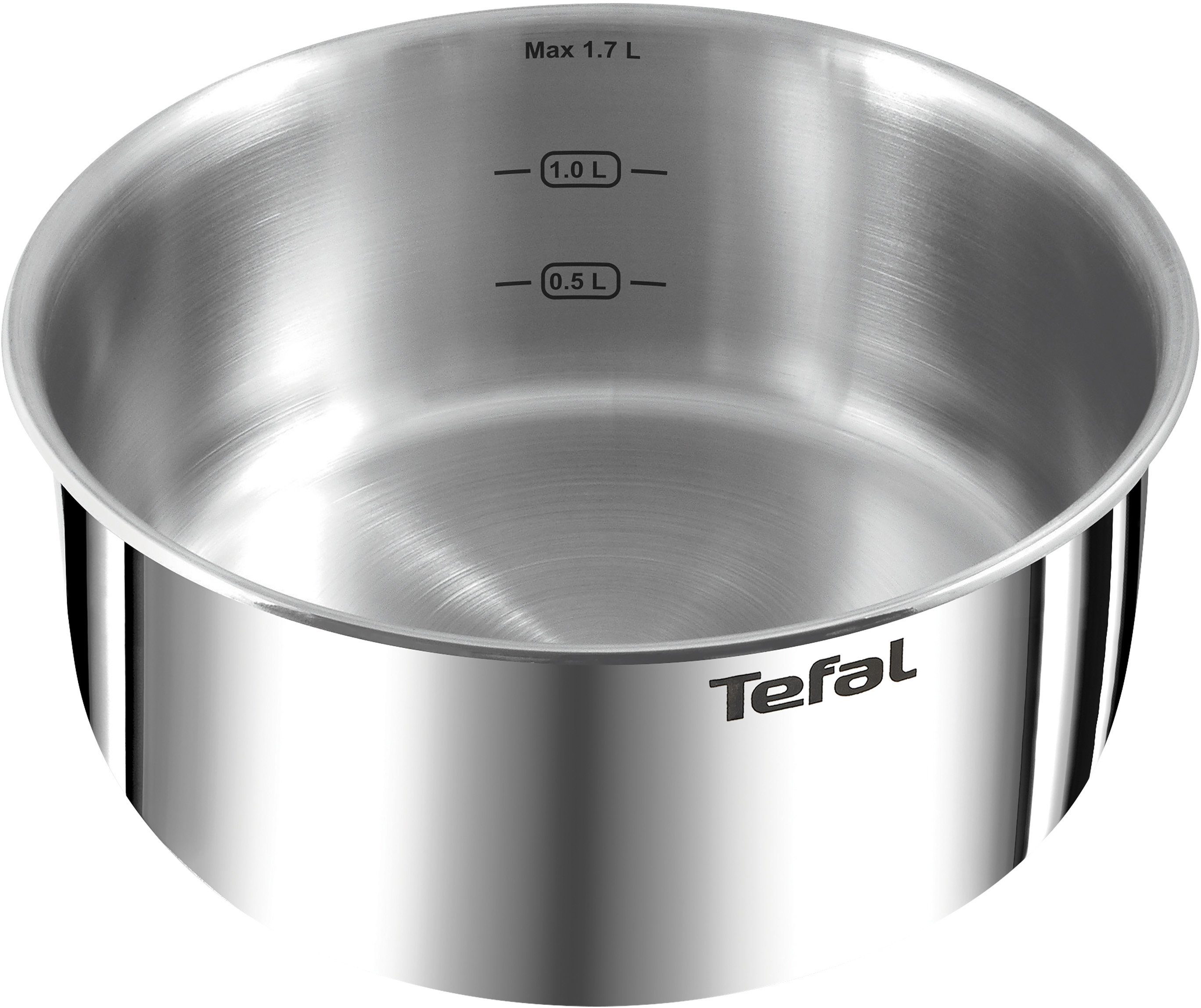 Tefal Topf-Set stapelbar, hochwertiger platzsparend, 4-tlg), induktionsgeeignet Preference, (Set, Edelstahl Edelstahl, Ingenio L898S4