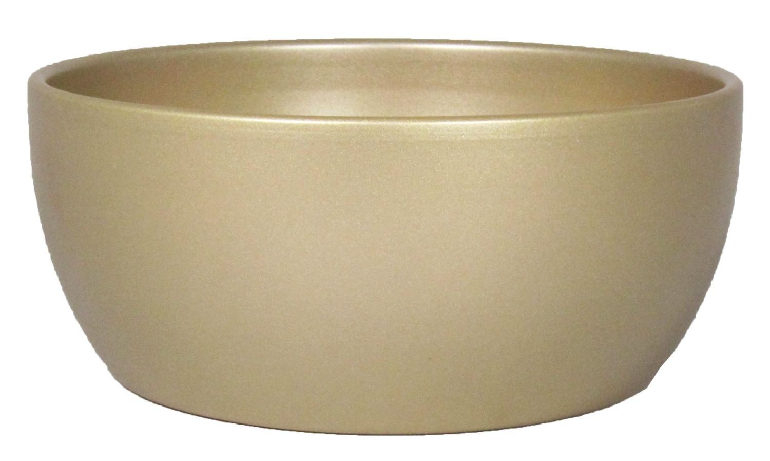 INNA-Glas Dekoschale Keramik Schale, Gold-matt, 14 cm, Ø 26m